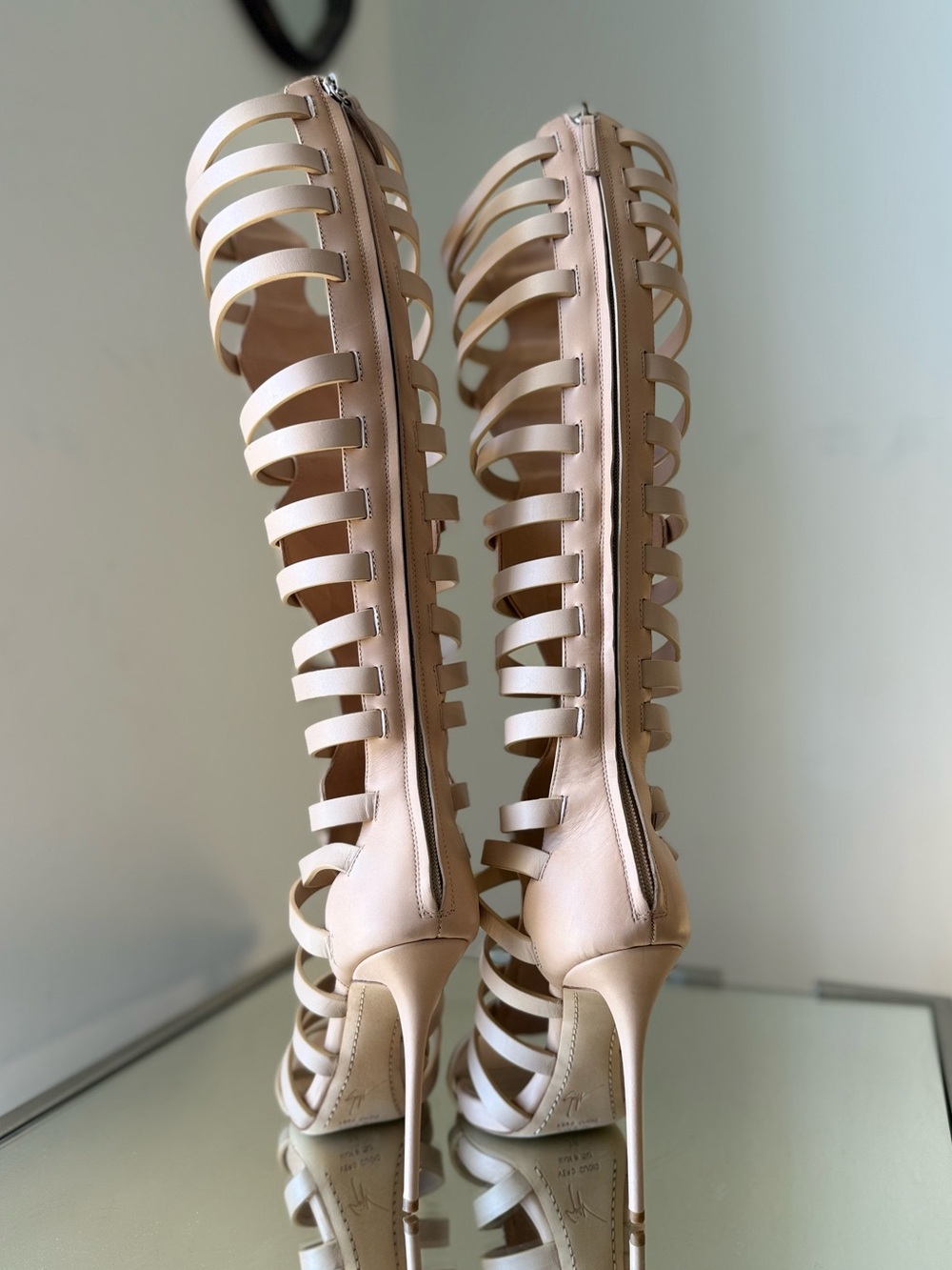 New Giuseppe Zanotti High-Heel Caged Knee Sandals, $2,295 38 - Picture 11 of 14